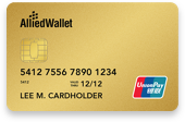 Gold prepaid card with China UnionPay logo