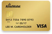 Gold prepaid card with Visa logo