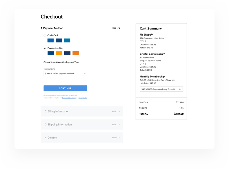 QuickPay Checkout Interface